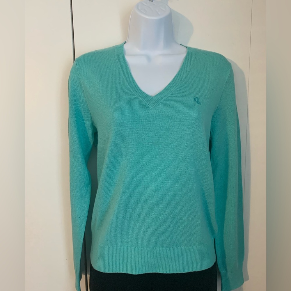 Ralph Lauren women’s blue cashmere blend sweater size Small